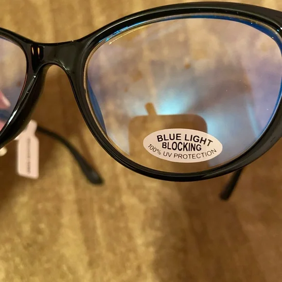 New Urban Outfitters Blue Light Glasses Black Cat Eye with tag - Picture 2 of 4